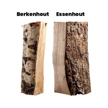 Halve pallet ovengedroogd gekloofd berken/essen haardhout mix 25cm - Afbeelding 4